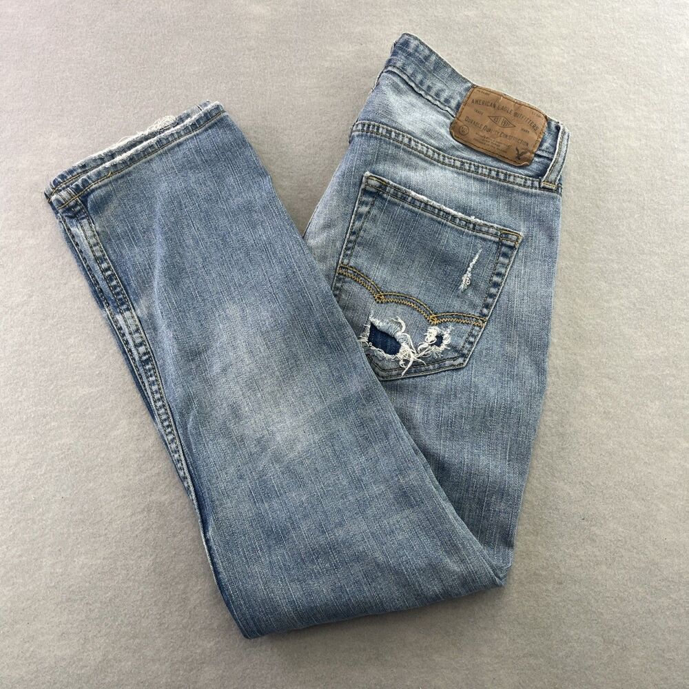 American Eagle Outfitters Mens 30x30 Slim Straight Core Flex Jeans Distressed